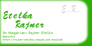 etelka rajner business card